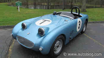 This Bugeye Sprite up for auction was an instructional car at Carroll Shelby's driving school