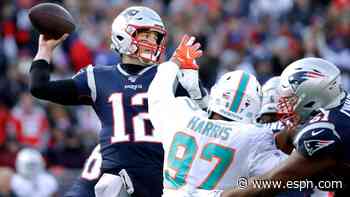 Tom Brady throws first career pick-six vs. Dolphins, first since 2017