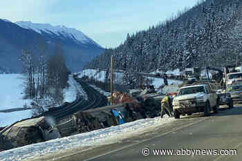 Cleanup continues after 26 train cars derail near B.C.-Alberta border