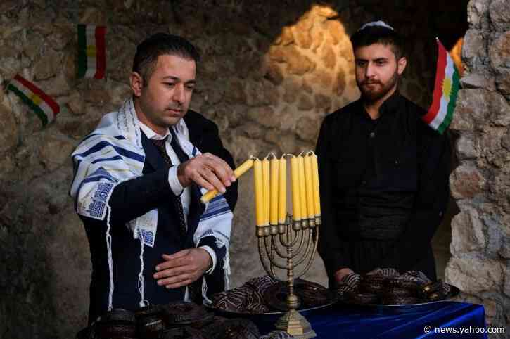 Hanukkah candles burn in Iraqi Kurdistan