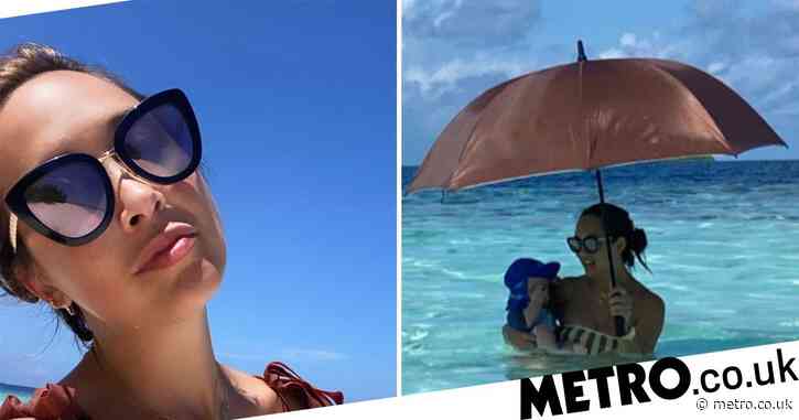 Myleene Klass smiles for the ‘gram after getting stung in the armpit by a jellyfish