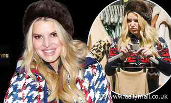 Jessica Simpson sports a figure hugging jumpsuit while on shopping spree with her family in Aspen