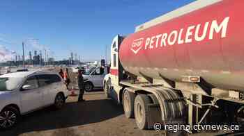 Trucks remain lined up outside Co-op refinery following court ruling