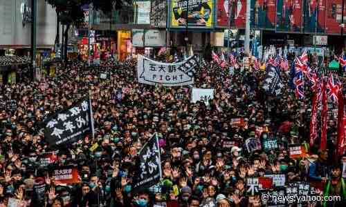 Hundreds arrested at huge New Year’s Day rally in Hong Kong