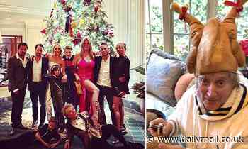 Rod Stewart rings in New Year with wife Penny Lancaster and six of his children