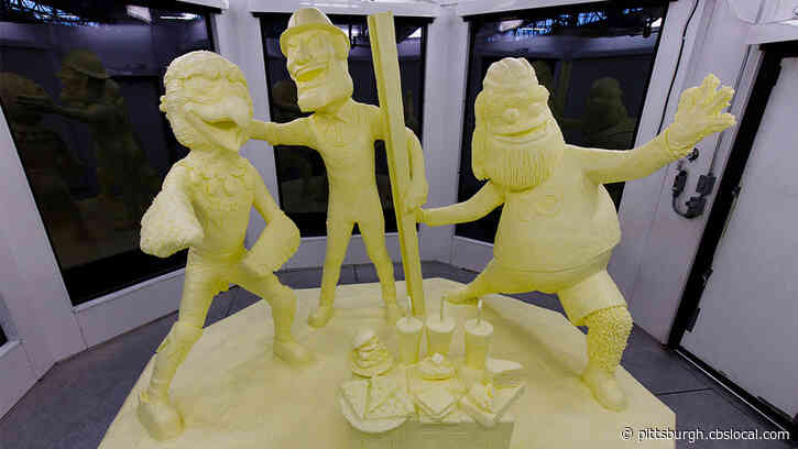 Pa. Sports Mascots, Including Pittsburgh Steelers’ Steely McBeam, Sculpted From 1,000 Pounds Of Butter