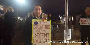 Northern rail campaigners protest outside Bolton Station