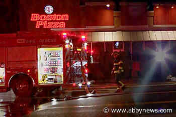 VIDEO: Fire crews contain early-morning fire at Boston Pizza on New Year’s Day
