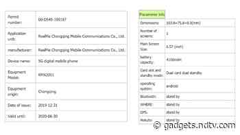 Realme X50 5G Spotted on TENAA, Listing Tips 6.57-Inch Display and 4,100mAh Battery