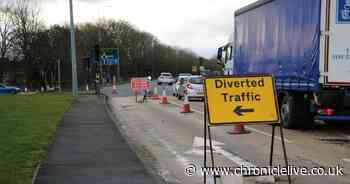 Drivers warned of disruption after traffic lights on the A690 are damaged in collision