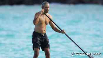 Barack Obama Paddleboarding Shirtless in Hawaii