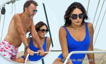 Duncan Bannatyne's wife Nigora, 39, flaunts her enviable frame in a cobalt swimsuit