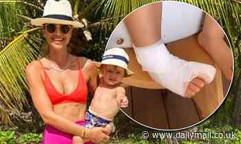 Vogue Williams reveals son Theodore has had five stitches in his big toe 