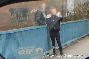Watch the moment young girls climb over River Irwell bridge to take dangerous SELFIE