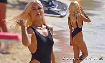 Louis Tomlinson's sister Lottie flaunts her pert derriere in thong swimsuit in Barbados