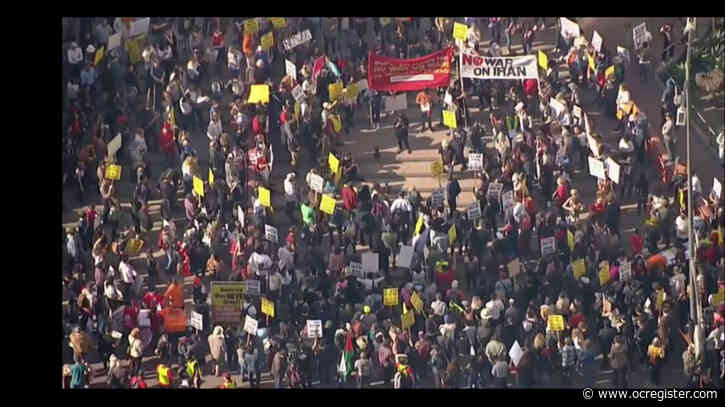 Activists demonstrate in Los Angeles and other cities, call for no war with Iran