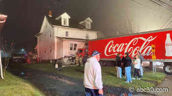 Coca-Cola tractor-trailer crashes into Pennsylvania home