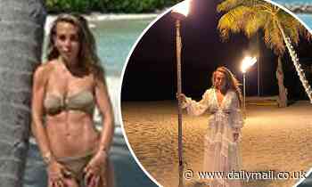 Topshop heiress Chloe Green poses up a storm in strapless bikini as she enjoys winter sunshine beach