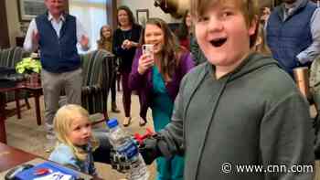 He was born without fingers. Watch his priceless reaction to gift