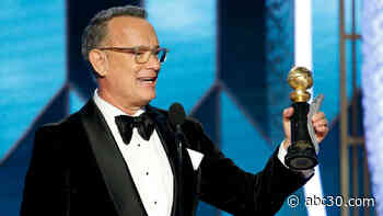 Tom Hanks chokes up talking about family at Golden Globe Awards