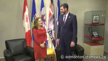 Chrystia Freeland, Don Iveson to meet on Monday morning