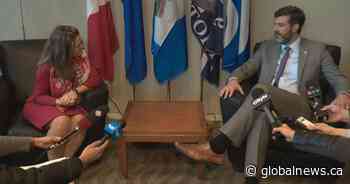 Deputy Prime Minister Chrystia Freeland meets with Edmonton Mayor Don Iveson