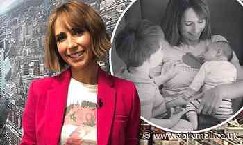 Alex Jones new short hair returns to work after maternity leave in pink suit