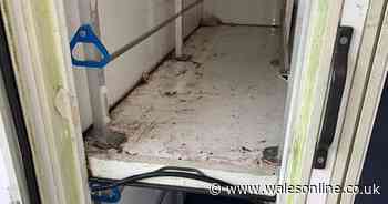 The 'filthy' state of a Tesco delivery van which an employee says is only cleaned once a week