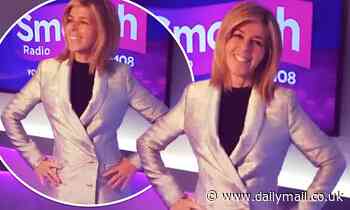 Kate Garraway attempts to keep the festive season going as she boogies in a sparkly blazer at work