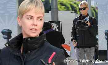 Charlize Theron hits the gym in style as she leaves workout sporting large shades