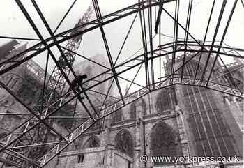 Unveiling York Minster's new roof, October 1986...
