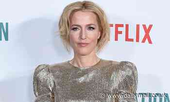 Gillian Anderson dazzles in glittering gold floor-length frock for Sex Education season two premiere
