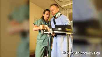 “I was pretty broken.” Ajax man shares journey of learning to walk again after serious collision