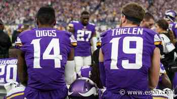Vikes' Thielen suffers ankle injury; Diggs sits out