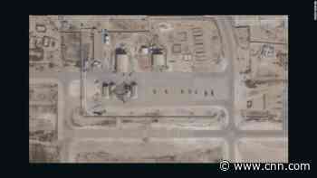 Images appear to show damage to base housing US troops