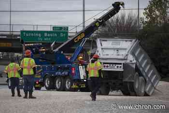 Highway reopened after spilled load of gravel caused traffic headache in east Houston
