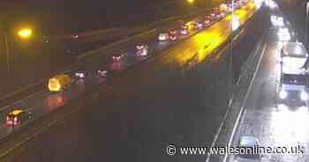 Live updates as flooding closes lane on M4 near Swansea causing big tailbacks
