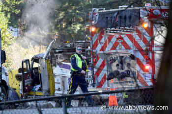 Dump truck crash on Highway 1 in Abbotsford