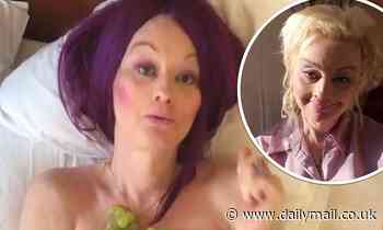 Lauren Harries, 41, puts on a VERY racy display as she covers her naked body with fruit