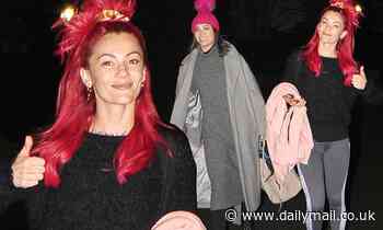 Strictly's Dianne Buswell is casually-clad in a black jumper and leggings