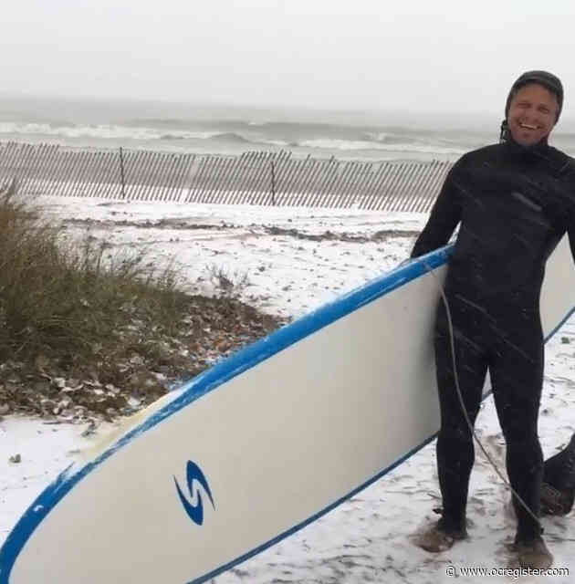 Former Newport Harbor football star Sandstrom still surfs, but now in zero-degree weather