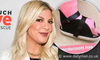 Tori Spelling posts a picture of her daughter's foot in an enormous pink cast