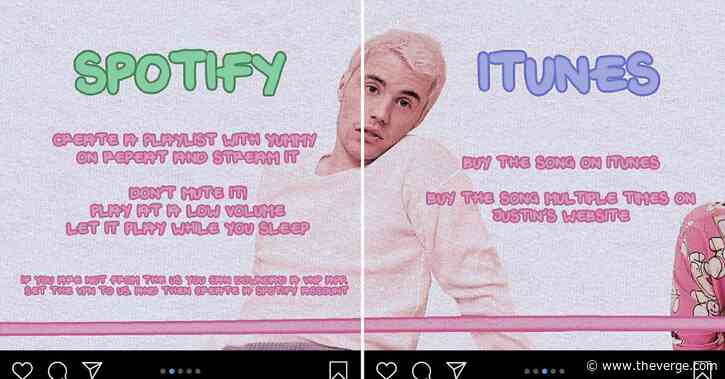 Justin Bieber told fans to game Spotify and iTunes to give him a chart-topping song