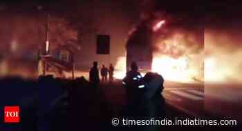 20 killed as bus catches fire after colliding with truck in Kannauj