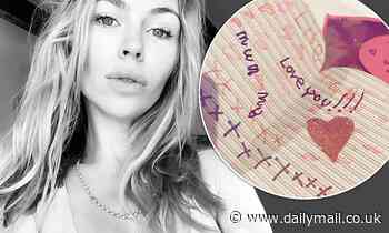 Abbey Clancy celebrates her 34th birthday in style with handmade cards and cake