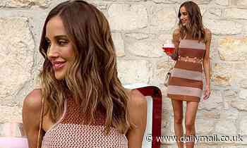Rebecca Judd flaunts her trim pins in a crochet minidress after revealing skin secrets