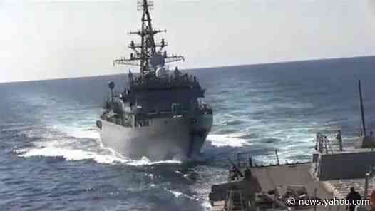 US destroyer fires warning blasts at Russian warship in Arabian Sea