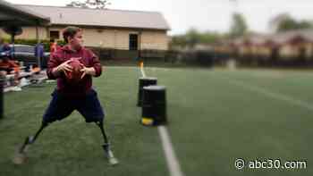13-year-old double amputee from Magnolia is living the football dream