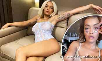 Rita Ora sets pulses racing as she shares sizzling snaps in her lingerie and a sheer lace bodysuit