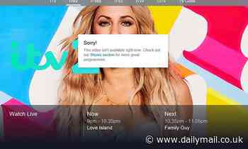 Love Island fans outraged as ITV hub CRASHES minutes before winter launch show airs 